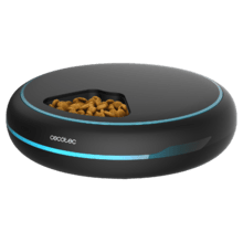 Comedero dispensador Pumba 1600 Purrfect Meal Dispensador automático de comida para mascotas con 5 secciones independientes, capacidad de 2L, pantalla LED, temporizador y grabador de voz.