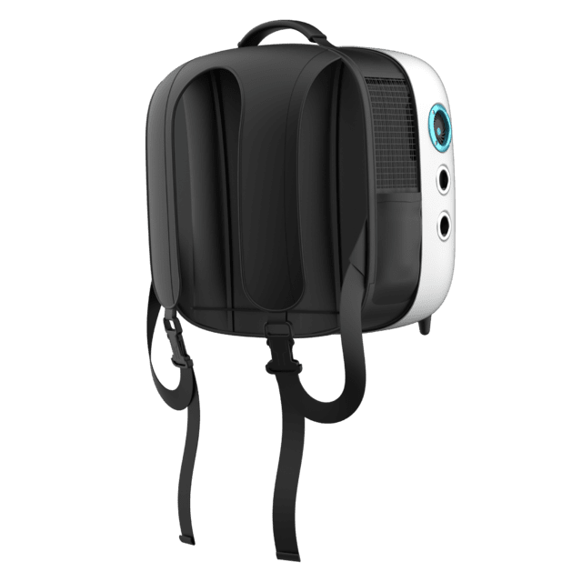 Vista trasera del transportín Cecotec Pumba 1800 Travel Fan con correas