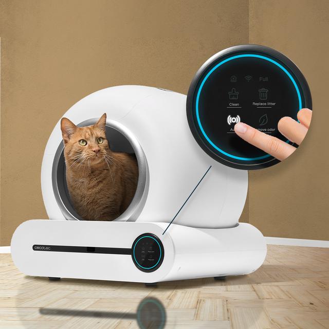 Pumba 8000 CleanKitty Smart Katzentoilette mit selbstreinigendem, dreifachem Desodorierungssystem, WLAN und Bildschirmsteuerung, leise und sicher mit Infrarotsensor.