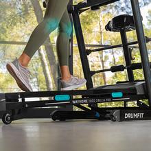 DrumFit WayHome 1600 Obelia Ultraflex Pro M. Cinta de Correr Plegable de 1500 W, Velocidad Ajustable, Inclinación Motorizada, Superficie de 130x42 cm, Sistema Amortiguación, Pantalla, Cinturón de masaje