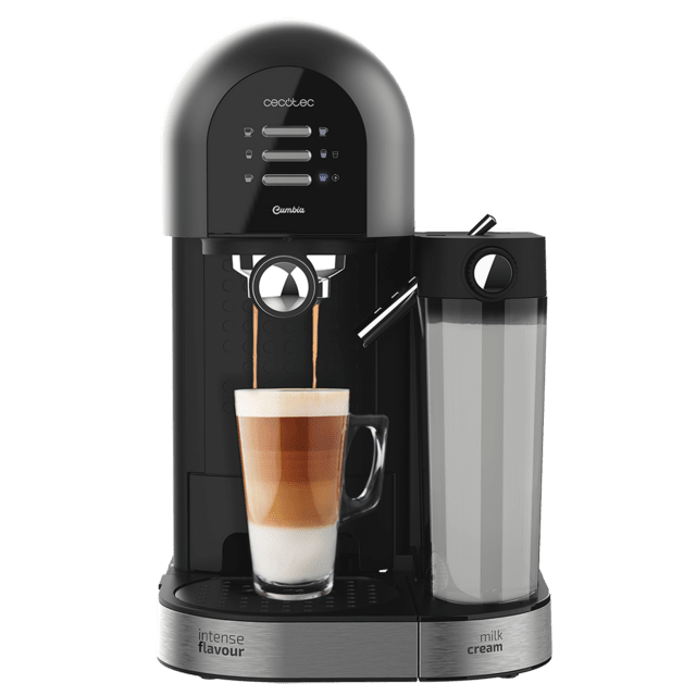 Power Instant-ccino 20 Chic Serie Nera M. Cafetera Semiautomática para café molido y en cápsulas, 20 Bares, Depósito de Leche 0.7ml, Depósito de Agua 1.7L, 1470W