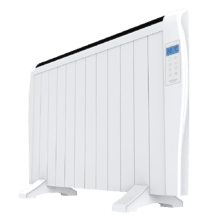 Ready Warm 2500 Thermal M. Radiador Eléctrico Bajo Consumo con 12 Elementos, 1800W, De pared o pie, 3 Modos, Temporizador, Mando a Distancia, Pantalla, Blanco