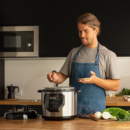 Ollas GM Cocinas Programables - Prepara cómodamente cualquier receta con  las 27 formas de cocinar de la NUEVA Olla GM H Deluxe Fry. 🙌 ✓Incluye  cabezal de freidora de aire para una