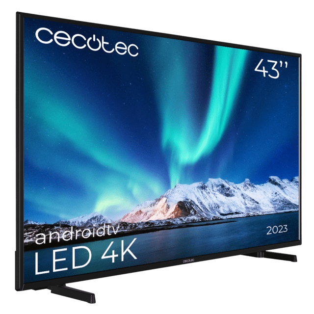 Smart TV de 43' TV Cecotec A series ALU00043. TV LED com resolução UHD e sistema operativo Android TV.