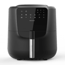 Cecofry Rain 5.5 L airfryer friggitrice senza olio con spray per olio incorporato, spruzzatura automatica e manuale con 7 livelli. Tecnologia evoluta ad aria calda, 1550 W, pannello comandi touch multifunzione, termostato regolabile, funzione autopulente, 8 menù preimpostati e griglia di sicurezza.