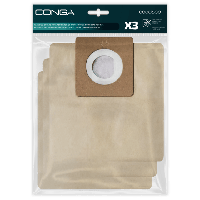 Pack de 3 bolsas para aspirador de trineo Conga PowerBag XL (Consumible) Pack de 3 bolsas Conga Powerbag 4000 XL