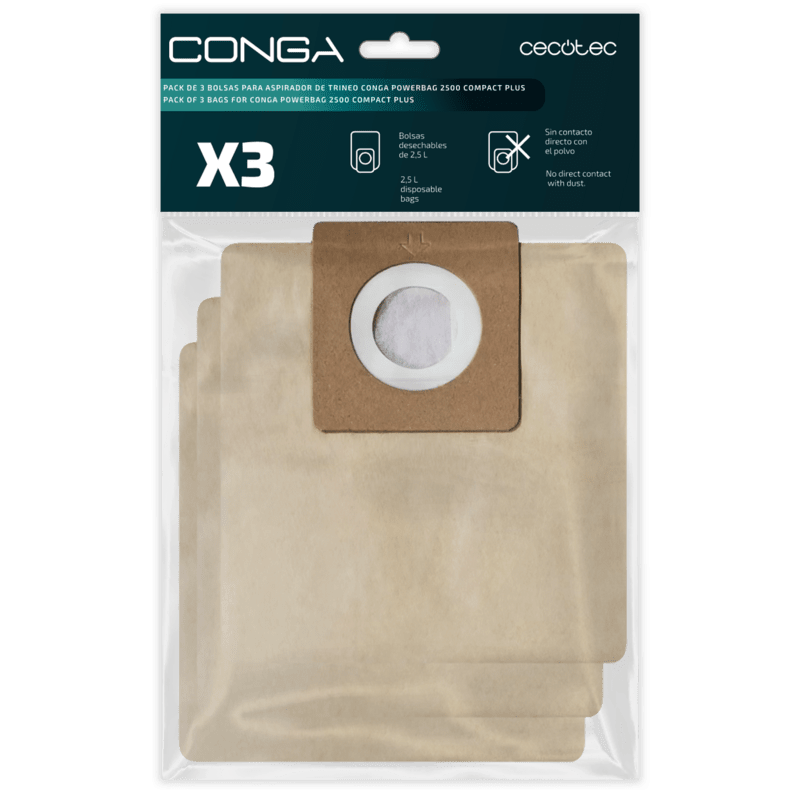 Pack de 3 bolsas para aspirador de trineo Conga