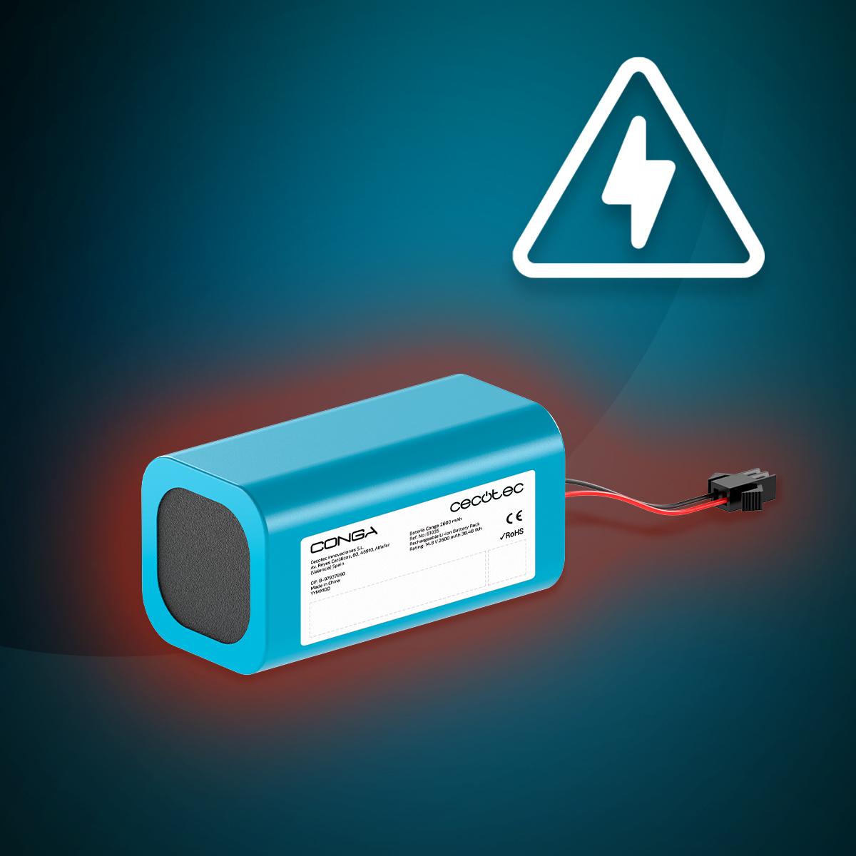Batterie De Remplacement BAKTH 14.4V 2600mAh Pour Aspirateurs Cecotec Conga 1290, 1390, 1490, 1590 - Li-ion Puissante Et Durable