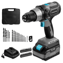 Perceuse visseuse à percussion sur batterie CecoRaptor Perfect ImpactDrill 4020 X-Treme. Batterie de 20 V et 4000 mAh, vitesse de 1800 tr/min, couple maximal de 50 Nm, 25+1+1 positions de couple