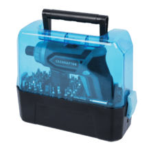 Destornillador eléctrico CecoRaptor Perfect Work CecoRaptor Perfect Work 4 V 1500 mAh Akkuschrauber, USB aufladbar, mit einer Leerlaufdrehzahl von 200 U/min, maximalem Drehmoment von 4 Nm mit 6+1 Positionen, 1/4" (6,35mm) Sechskantfutter, Arbeitsleuchte und einer Akkulaufzeit von bis zu 60 min.