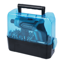 Avvitatore a batteria CecoRaptor Perfect Work 4 V 1500 mAh, ricaricabile tramite USB, con velocità a vuoto di 200 giri/min, coppia massima di 4 Nm con 6+1 posizioni, mandrino esagonale da 1/4" (6,35 mm), leggero di lavoro e autonomia fino a 60 min.