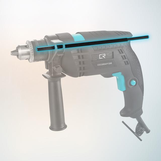 CecoRaptor Impact Drill Elektrischer Bohrhammer 850 W. Bohrer 13 mm. 4800 U/min. 46000 Schläge pro Minute. Zusätzlicher Griff