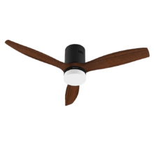 Ventilateur de plafond EnergySilence Aero 5600 Black Aqua Connecté 40 W 52" avec télécommande, contrôle et télécommande Wi-Fi, protection IP44, 6 vitesses, 3 pales, mode hiver-été et minuterie jusqu'à 8 heures.