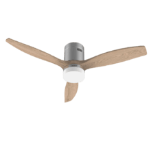 Ventilatore da soffitto EnergySilence Aero 5600 Steel Aqua Connected 40 W 52" con telecomando, controllo Wi-Fi e telecomando, protezione IP44, 6 velocità, 3 pale, modalità inverno-estate e timer fino a 8 ore