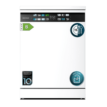 Bolero Aguazero 6710. Lavavajillas Bolero de 60cm blanco, 15 cubiertos, Clase B, Motor Inverter Plus, Pantalla FullColor XXL, 8 programas, O2 Dry, Turbo Dry+, Dual Zone Wash, Long Storage, Bandeja Ajustable, Machine Care, Media Carga y bandeja para cubiertos