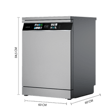 Lava-louças Bolero Aguazero 6710 Inox. Lava-louças Bolero de 60 cm em aço inoxidável, 15 serviços, Classe B, motor Inverter Plus, display XXL FullColor, 8 programas, secagem com oxigênio, secagem Turbo+, lavagem em duas zonas, compartimento longo, bandeja ajustável, função de cuidado com a máquina, meia carga e bandeja para talheres.