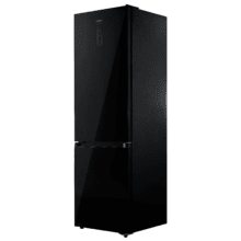 Bolero CoolMarket Combi 405 WL Elite Black Glass A - Frigorífico Combi Black Glass con interior Elite Grey y MAX INSIDE, Full LED Wall, Fresh Flex, Elite Grey, FlexiRacks, Display Full Color, Total NoFrost, Puerta Reversible, Compresor Inverter Plus, Ultra Silencioso 33dB, Modo ECO, Ultra Fast Freezing, Fast Cooling, Clase Energética A.