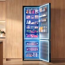 Bolero CoolMarket Combi 405 WL Elite Black Glass A - Frigorífico Combi Black Glass con interior Elite Grey y MAX INSIDE, Full LED Wall, Fresh Flex, Elite Grey, FlexiRacks, Display Full Color, Total NoFrost, Puerta Reversible, Compresor Inverter Plus, Ultra Silencioso 33dB, Modo ECO, Ultra Fast Freezing, Fast Cooling, Clase Energética A.