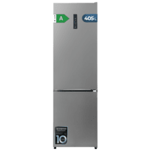 Bolero CoolMarket Combi 405 MC Inox D - Frigorífico Combi 2m NoFrost en acabado Inox, Tecnología MAX INSIDE, MetalFlex Cooling, FlexiRacks, Cajón Convertible Freshness Flex Hub (0ºC/+4ºC/+7ºC), Display FullColor, Compresor Inverter Plus, Ultra Silencioso 33dB, Clase A, Modo ECO, Fast Cooling, Ultra Fast Freezing y Puerta reversible.