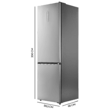 Bolero CoolMarket Combi 405 MC Inox D - Frigorífico Combi 2m NoFrost en acabado Inox, Tecnología MAX INSIDE, MetalFlex Cooling, FlexiRacks, Cajón Convertible Freshness Flex Hub (0ºC/+4ºC/+7ºC), Display FullColor, Compresor Inverter Plus, Ultra Silencioso 33dB, Clase A, Modo ECO, Fast Cooling, Ultra Fast Freezing y Puerta reversible.