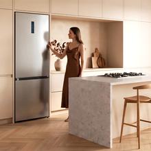 Bolero CoolMarket Combi 405 WL Elite Inox A - Frigorífico Combi Inox con interior Elite Grey y MAX INSIDE, Full LED Wall, Fresh Flex, Elite Grey, FlexiRacks, Display Full Color, Total NoFrost, Puerta Reversible, Compresor Inverter Plus, Ultra Silencioso 33dB, Modo ECO, Ultra Fast Freezing, Fast Cooling, Clase Energética A.