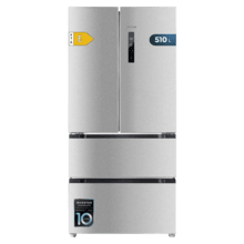 Bolero CoolMarket FD 510 Inox Total E Frigorífico 4 puertas inox estilo francés, con una gran capacidad de 510 L, 183 cm de alto, 84 cm de ancho, clase energética E y compresor inverter plus. Además, cuenta con distintos modos como Fast Cooling y Fast Freezing, así como sistemas como MultiAirFlow, Total NoFrost, Metal Cooling.