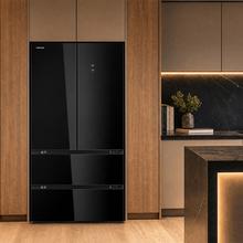 Bolero CoolMarket FD 510 Black Glass E. Frigorífico 4 puertas Glass estilo francés, con una gran capacidad de 510 L, 183 cm de alto, 84 cm de ancho, clase energética E y compresor inverter plus. Además, cuenta con distintos modos como Fast Cooling y Fast Freezing, así como sistemas como MultiAirFlow, Total NoFrost, Metal Cooling.