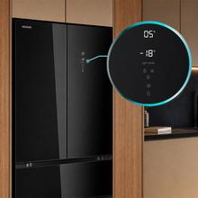 Bolero CoolMarket FD 510 Black Glass E. Frigorífico 4 puertas Glass estilo francés, con una gran capacidad de 510 L, 183 cm de alto, 84 cm de ancho, clase energética E y compresor inverter plus. Además, cuenta con distintos modos como Fast Cooling y Fast Freezing, así como sistemas como MultiAirFlow, Total NoFrost, Metal Cooling.