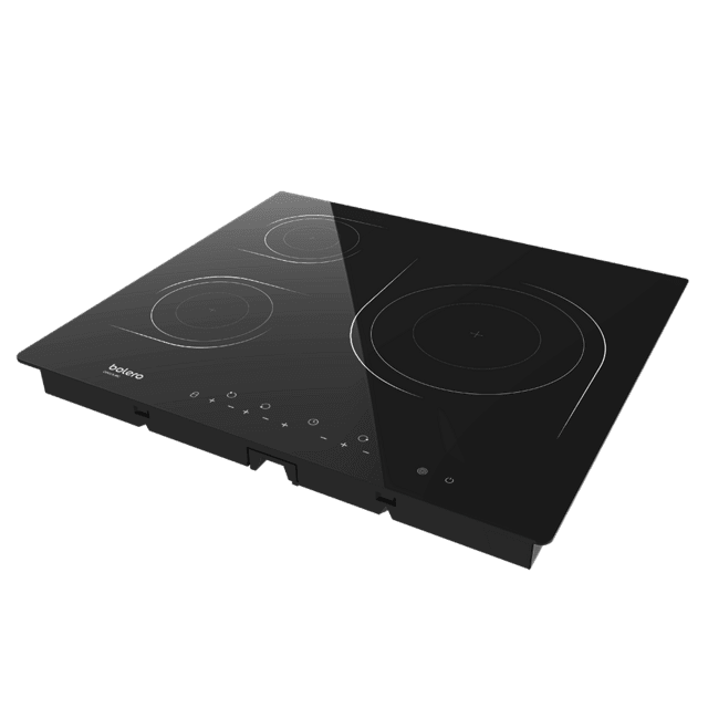 Plaque de cuisson vitrocéramique Bolero Squad V 3001 Max à 3 brûleurs, idéale pour préparer des plats pour une ou plusieurs personnes sans se soucier de la disponibilité des brûleurs ou de la puissance.