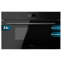 Bolero Hexa MW703810 Glass Black. Microondas Integrable Glass Black de 34L de capacidad con función microondas, Modo Grill, Defrost, Auto Menú, Speed cooking, Electronic Timer.