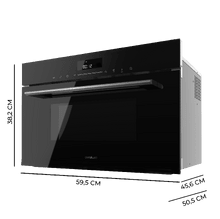 Bolero Hexa MW703810 Glass Black. Microondas Integrable Glass Black de 34L de capacidad con función microondas, Modo Grill, Defrost, Auto Menú, Speed cooking, Electronic Timer.