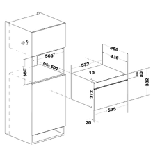 Bolero Hexa MW703810 Glass Black. Microondas Integrable Glass Black de 34L de capacidad con función microondas, Modo Grill, Defrost, Auto Menú, Speed cooking, Electronic Timer.
