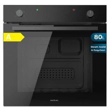 Bolero Hexa C126410 Glass Black A Horno Integrable Convencional C126400 Glass Black de 80L de capacidad, 5 funciones, Convencional, Steam Assist, Steam EasyClean, Clase A, 2800W.