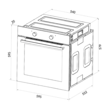 Bolero Hexa C126410 Vidro Branco A Horno Integrable Convencional C126400 Vidro Branco com capacidade de 80L, 5 funções, Convencional, Assistência a Vapor, Vapor EasyClean, Classe A, 2800W.