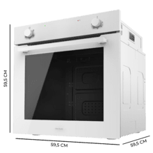 Bolero Hexa C126410 Vidro Branco A Horno Integrable Convencional C126400 Vidro Branco com capacidade de 80L, 5 funções, Convencional, Assistência a Vapor, Vapor EasyClean, Classe A, 2800W.