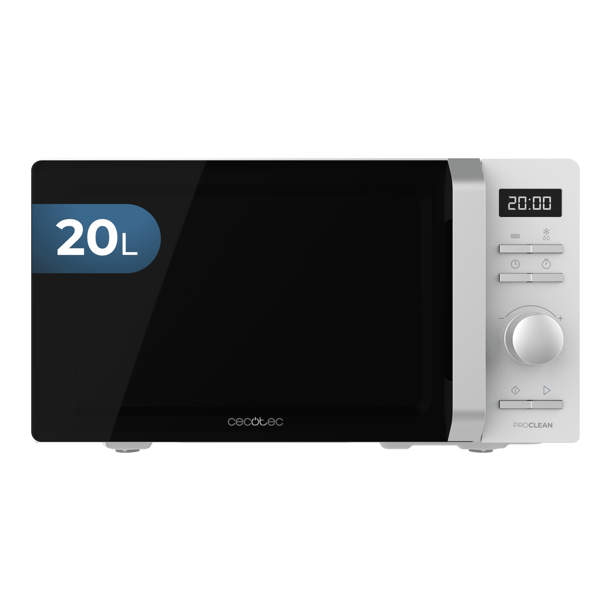 Cecotec Microondas Digital Motor Inverter 20L Proclean 5010 Inverter. 700W, 5 Niveles de Potencia, Bajo Consumo, Pantalla LED, Plato Giratorio de 245mm, Temporizador, 8 Modos