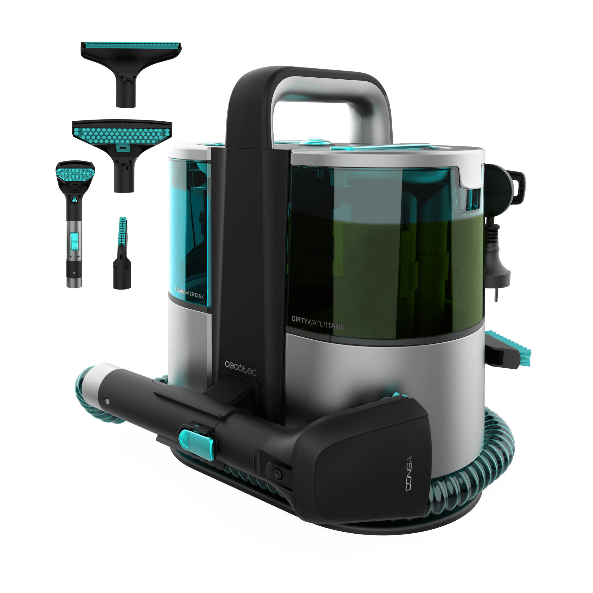 Conga 4000 Carpet&Spot Clean XL Advance Nettoyeur de taches Conga 4000 Carpet&Spot Clean XL Advance. 600 W de puissance et 14 kPa. Deux réservoirs : un pour l'eau propre et un autre pour l'eau sale. Pulvérisateur d’eau. Accessoire pour vitres et trois buses d'aspiration.