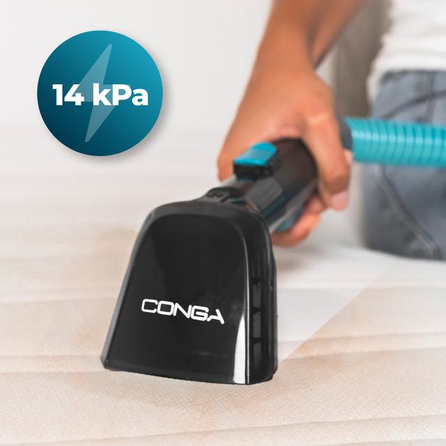 Conga 4000 Carpet&Spot Clean XL Advance Limpiatapicerías con 600 W de potencia y 14 kPa. Dos depósitos: agua limpia y agua sucia. Pulverizador de agua. Accesorio de ventanas y tres boquillas de succión.