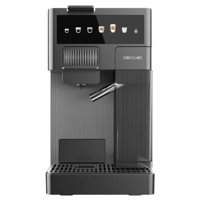 Vista frontal de la Cafetera CECOTEC FreeStyle Latte T con panel táctil