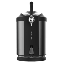 BeerFlow Steel 5000 Bierzapfanlage mit 65 W aus rostfreiem Stahl mit einstellbarer Temperatur von 2°C bis 12°C, kompatibel mit universellen 5-Liter-Fässern mit und ohne Druck, abnehmbarem Griff und Tropfschale sowie rutschfesten Füßen für einen sicheren Stand.