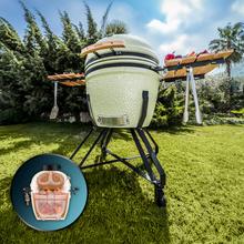 DragonFire 4600 Kamado Barbacoa de carbón cerámica 46 cm diámetro con resistencia hasta 1000º, soporte de hierro fundido y control de flujo de aire.