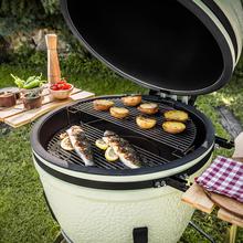 DragonFire 4600 Kamado Barbacoa de carbón cerámica 46 cm diámetro con resistencia hasta 1000º, soporte de hierro fundido y control de flujo de aire.