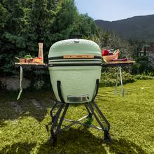 DragonFire 6000 Kamado Barbacoa de carbón cerámica 60 cm diámetro con resistencia hasta 1000º, soporte de hierro fundido y control de flujo de aire.