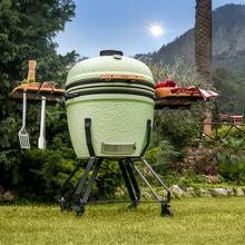DragonFire 6000 Kamado Barbacoa de carbón cerámica 60 cm diámetro con resistencia hasta 1000º, soporte de hierro fundido y control de flujo de aire.