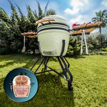 DragonFire 6000 Kamado Barbacoa de carbón cerámica 60 cm diámetro con resistencia hasta 1000º, soporte de hierro fundido y control de flujo de aire.