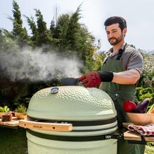 DragonFire 6000 Kamado Barbacoa de carbón cerámica 60 cm diámetro con resistencia hasta 1000º, soporte de hierro fundido y control de flujo de aire.