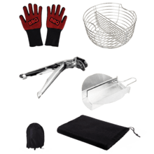DragonPack 6000 L Pack de accesorios para barbacoa kamado que incluye pinzas, cubierta protectora, recolector de cenizas, canasta para carbón y guantes.