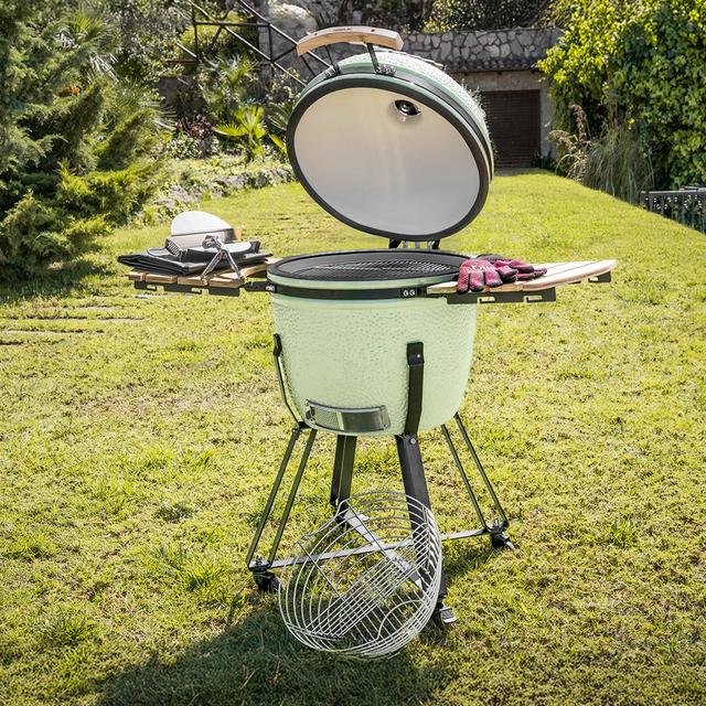 DragonPack 6600 L Pack de accesorios para barbacoa kamado que incluye pinzas, cubierta protectora, recolector de cenizas, canasta para carbón y guantes.