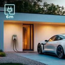 PIT&STOP Residential Charger 7 kW Stazione di ricarica per veicoli elettrici, 32A e 7kW monofase, 5 metri di cavo, tipo 2 per auto elettriche e ibride plug-in, EV Wall Box, schermo LCD, protezione IP65, adatta per interni ed esterni.