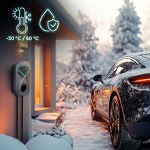 PIT&STOP Residential Charger 7 kW Stazione di ricarica per veicoli elettrici, 32A e 7kW monofase, 5 metri di cavo, tipo 2 per auto elettriche e ibride plug-in, EV Wall Box, schermo LCD, protezione IP65, adatta per interni ed esterni.